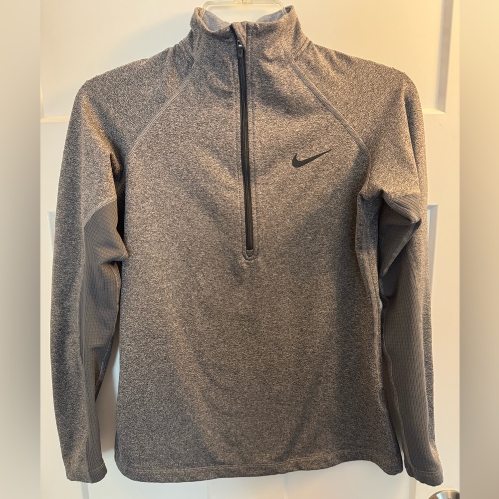 Womens NIKE Gray Dri-FIT Half Zip Pullover Small